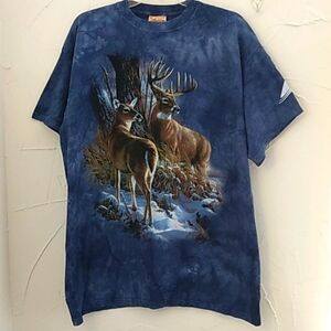VTG 1999 The Mountain T-Shirt Men's Size XXL Tie Dye Deer Graphic‎